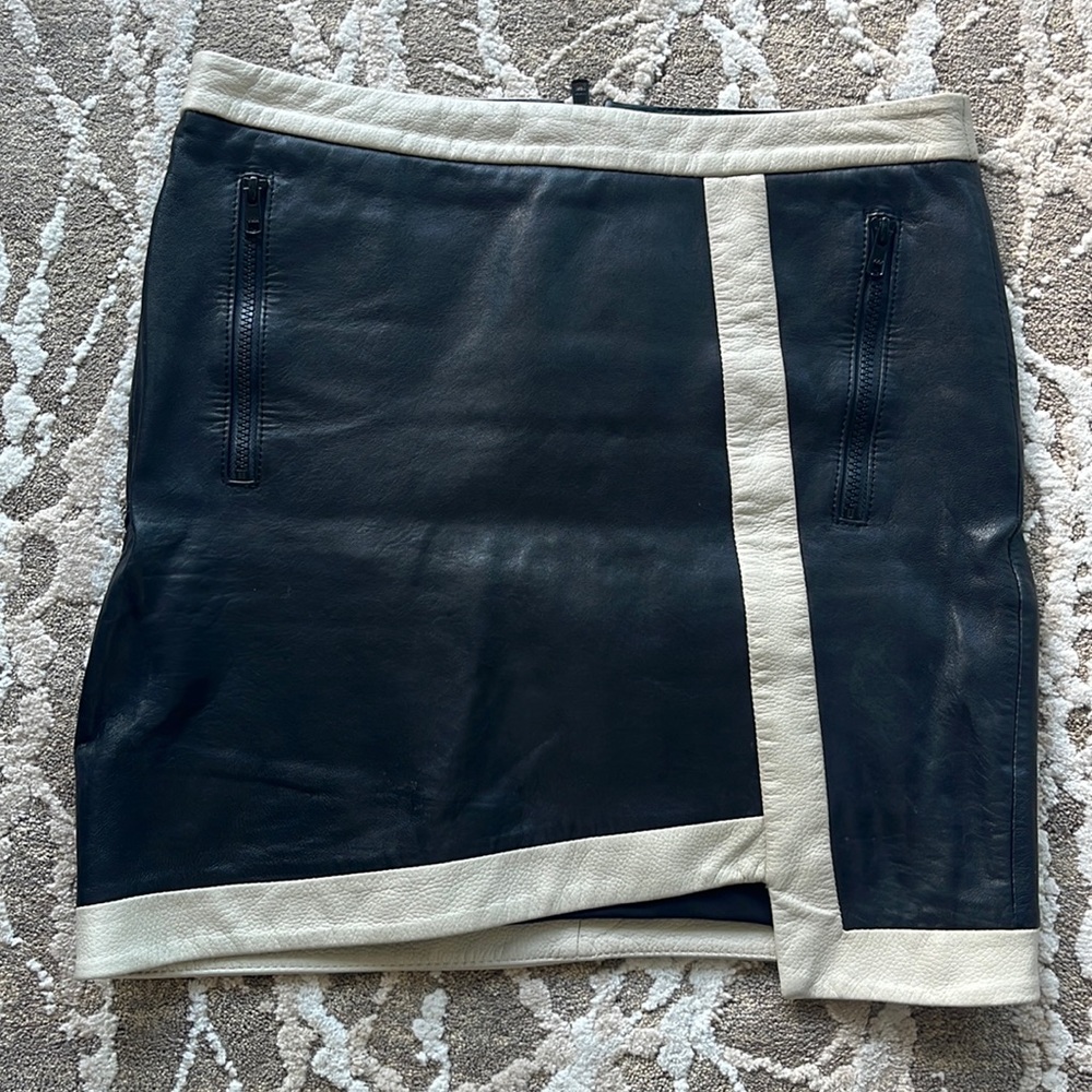 Helmut Lang leather mini skirt